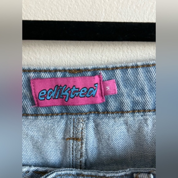 edikted Raelynn light washeds low rise baggy wide leg jeans size medium - Picture 3 of 6